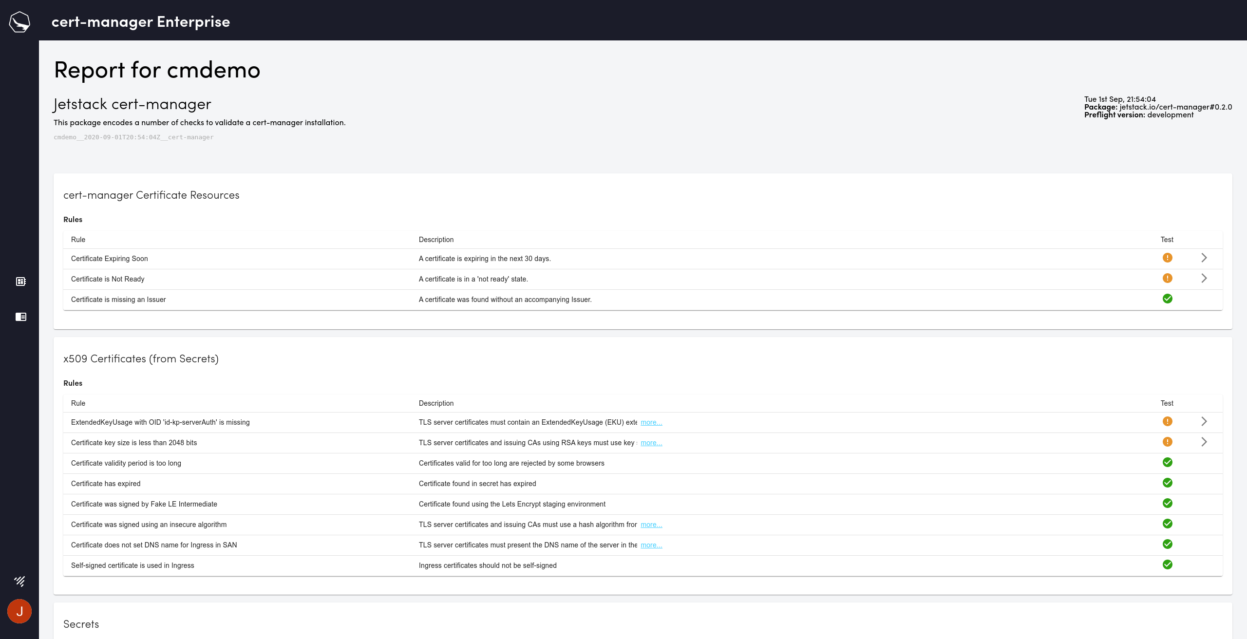 Visibility of configuration issues with Preflight