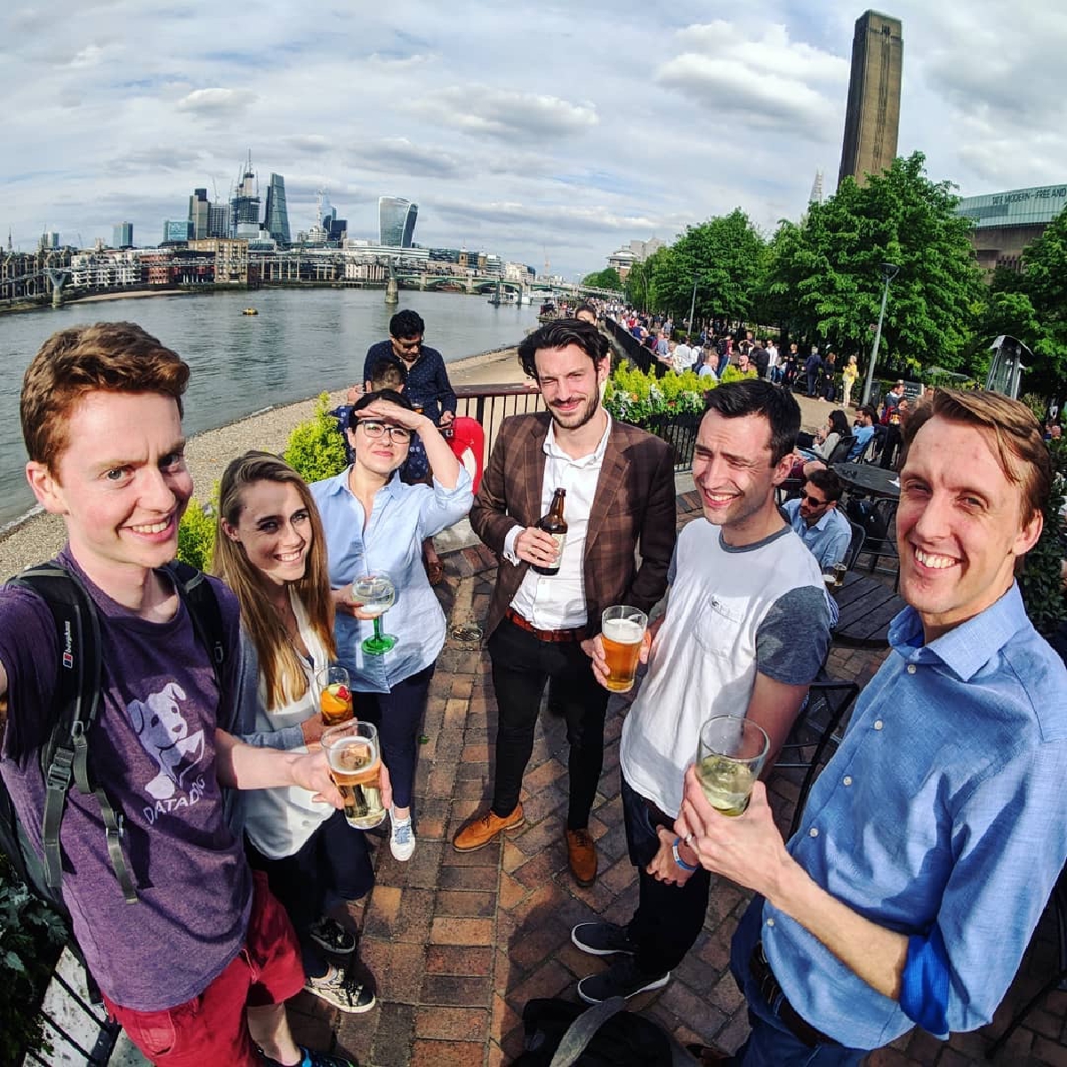 Team drinks at the Founder's Arms