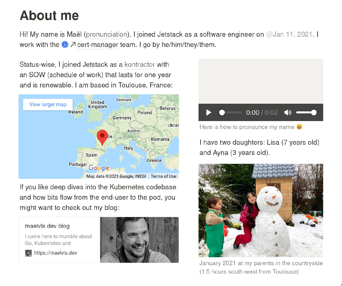 Example personal user manual