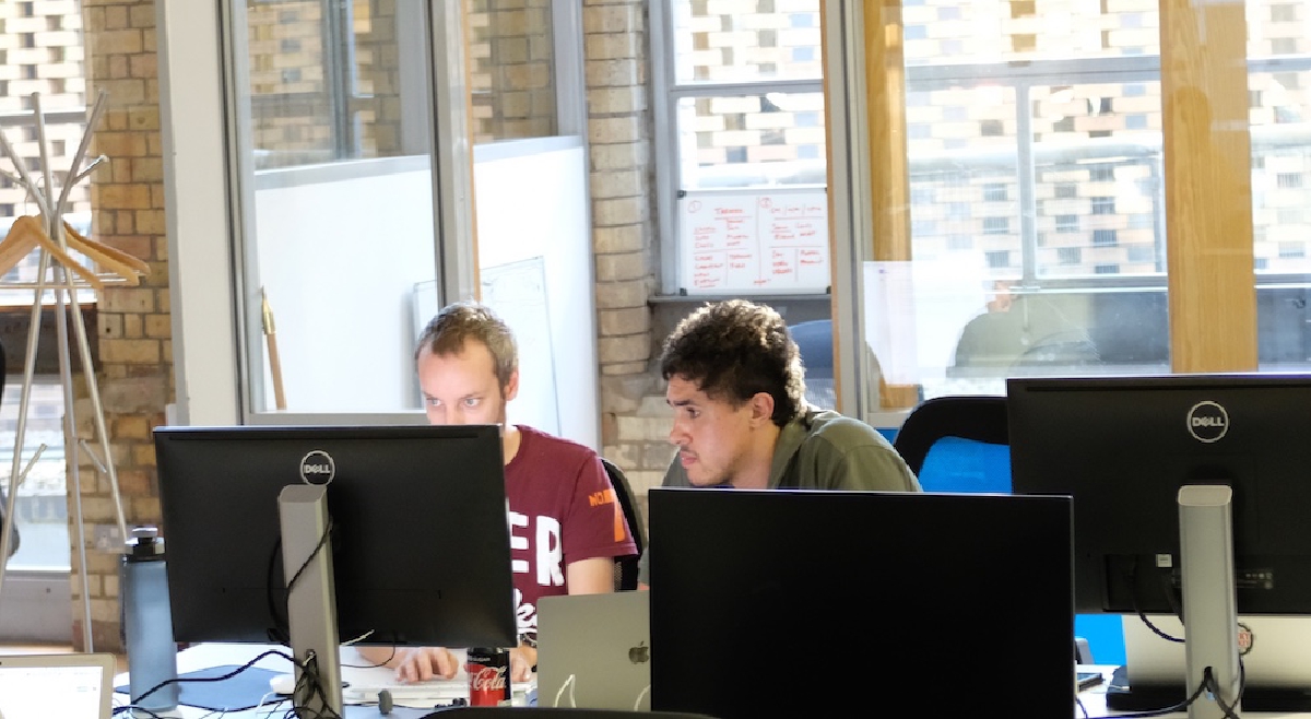 Luke and Mattias working