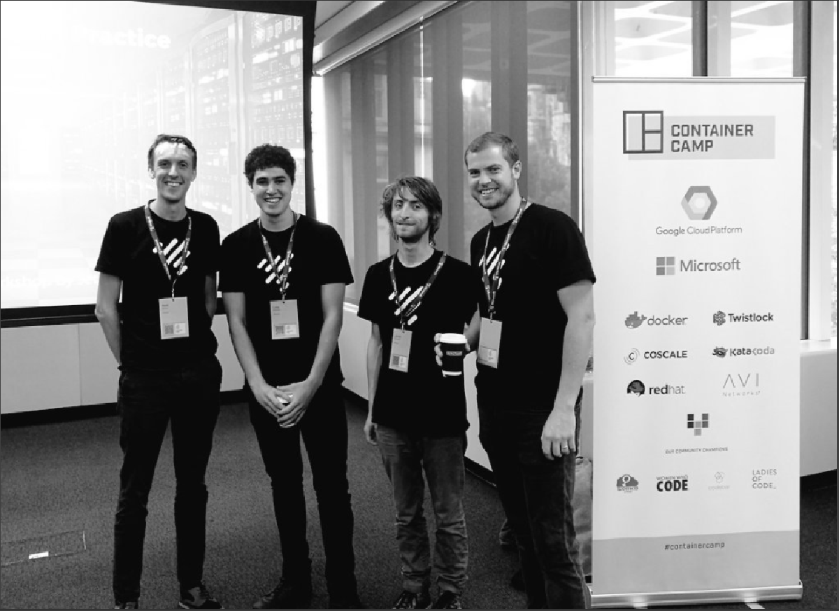 The two Matts, James and Luke at Container Camp 2017